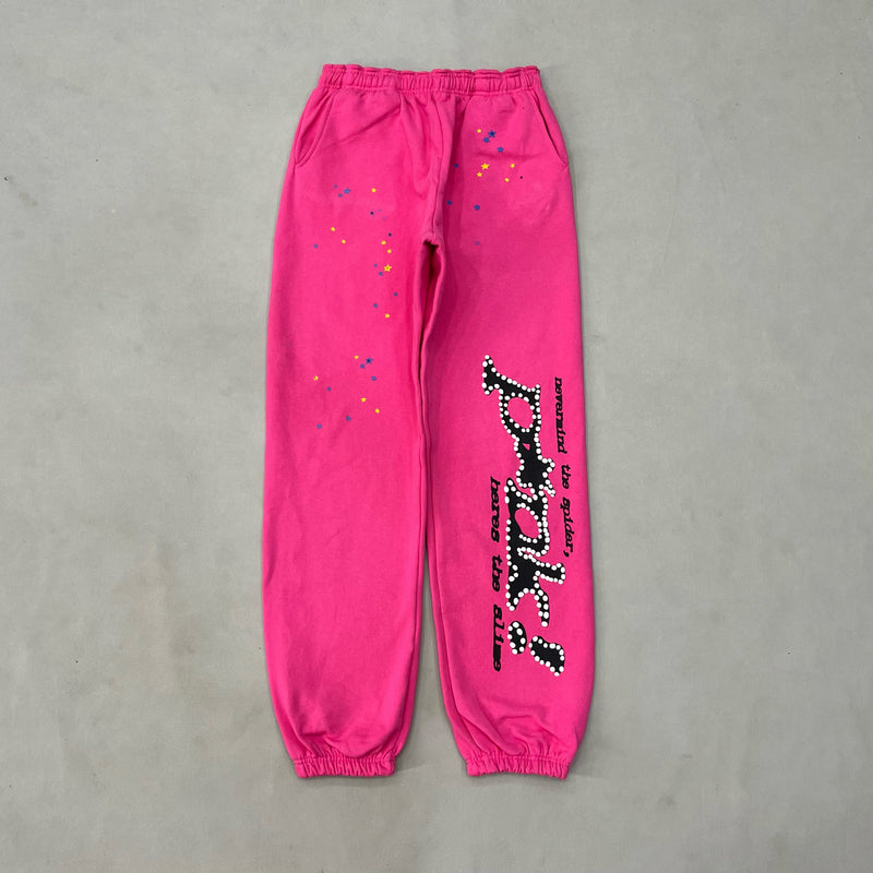 SP5DER P*NK Pants – Designer Streetwear with Bold Graphic Design