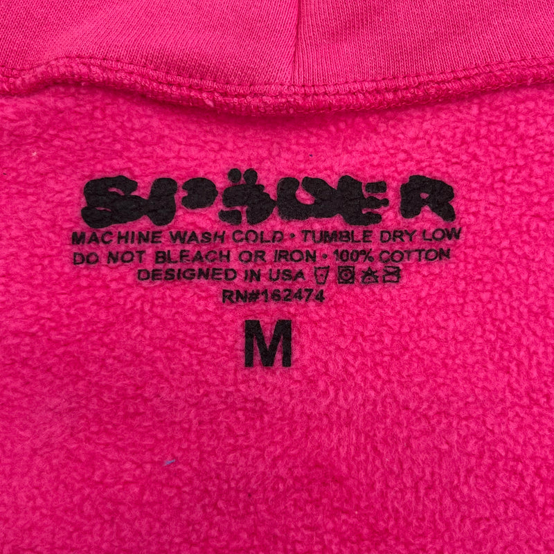 SP5DER P*NK Pink Hoodie – Designer Streetwear with Bold Graphic Details