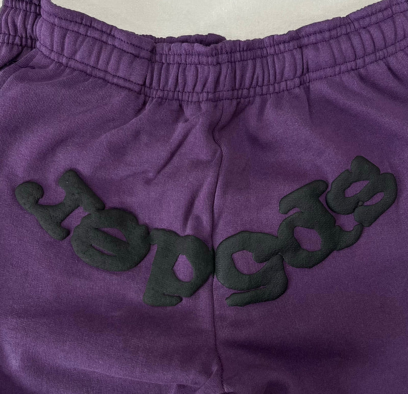 SP5DER Purple Pants – Designer Streetwear with Bold Graphic Details