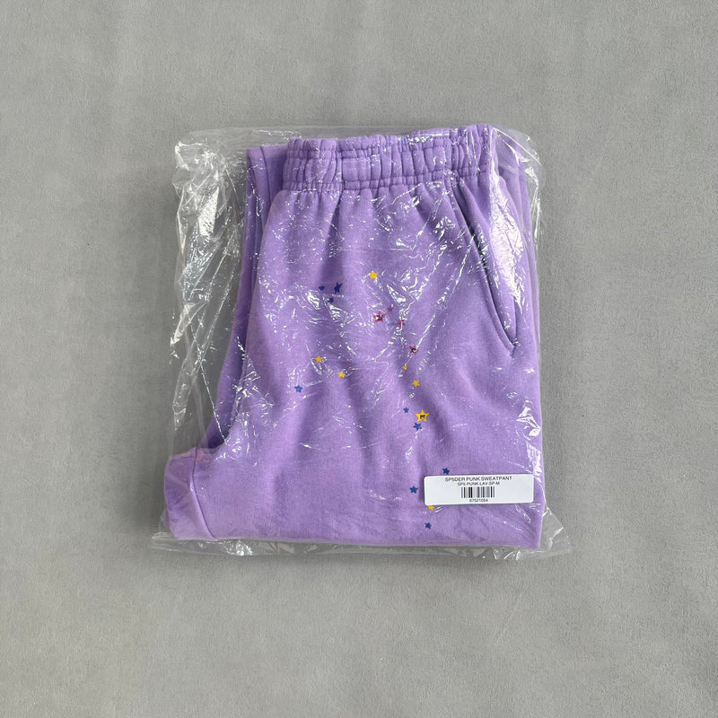 SP5DER Acai Purple Pants – Bold Designer Streetwear with Graphic Details