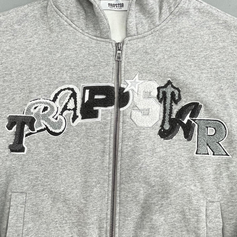 Trapstar Wildcard Chenille Hoodie Tracksuit Grey Monochrome