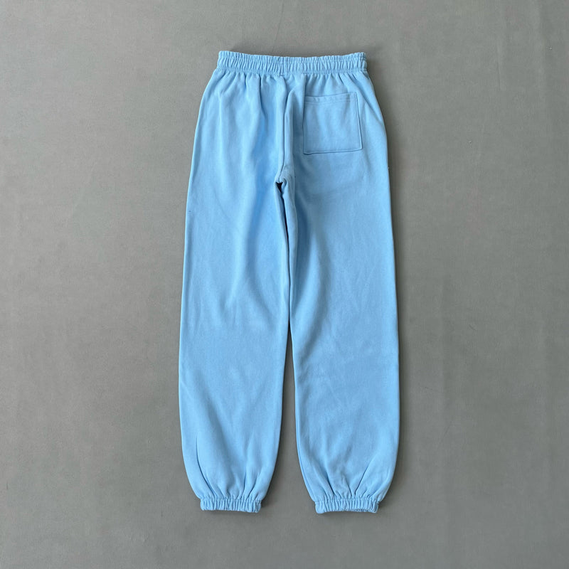 SP5DER Web Sky Blue Pants – Designer Streetwear with Bold Web Graphic