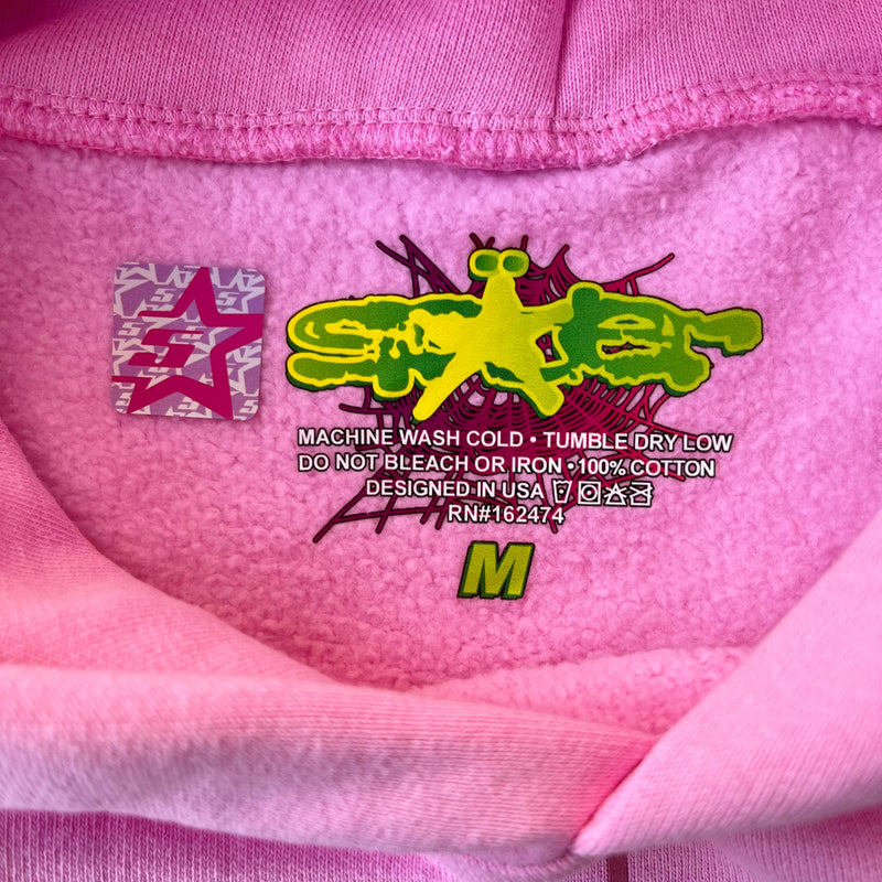 SP5DER Atlanta Pink Hoodie – Designer Streetwear with Bold Graphic Details