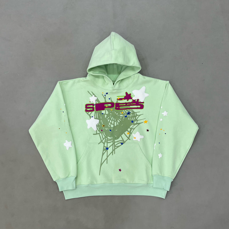 SP5DER Mint Hoodie – Fresh Designer Streetwear