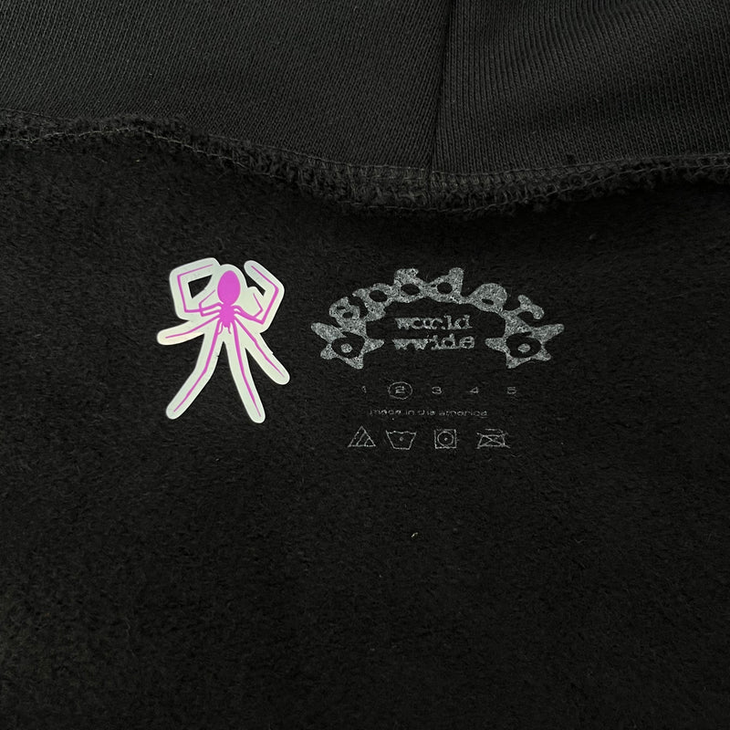 SP5DER P*NK V2 Black Hoodie – Designer Streetwear with Bold Graphic Design