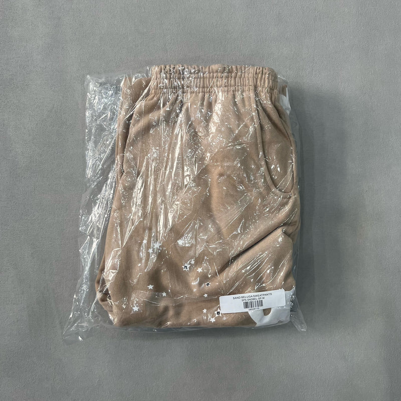 SP5DER Sand Beluga Pants – Neutral Streetwear Designer with Graphic Details