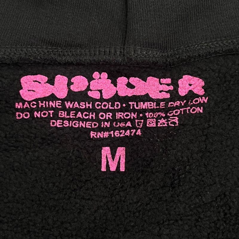 SP5DER Black & Pink Hoodie – Bold Streetwear Pullover