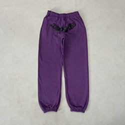 SP5DER Purple Pants – Designer Streetwear with Bold Graphic Details