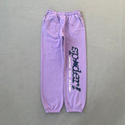 SP5DER Acai Purple Pants – Bold Designer Streetwear with Graphic Details