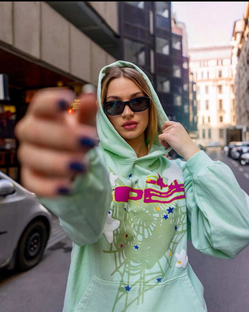 SP5DER Mint Hoodie – Fresh Designer Streetwear