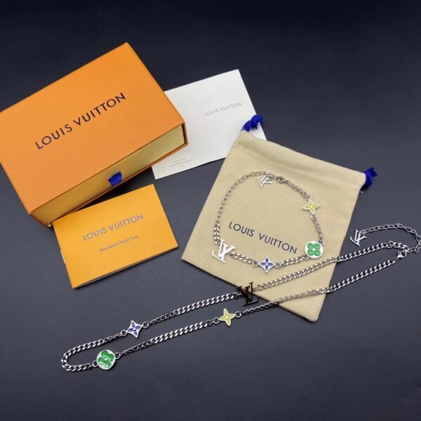 Louis Vuitton Bracelet & Cuban Necklace