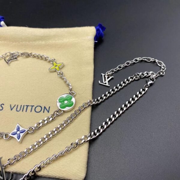 Louis Vuitton Bracelet & Cuban Necklace - Image 3