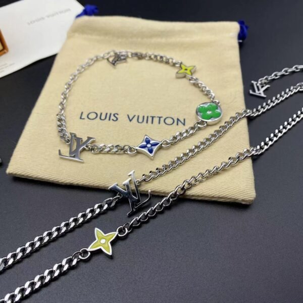 Louis Vuitton Bracelet & Cuban Necklace - Image 2