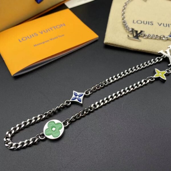 Louis Vuitton Bracelet & Cuban Necklace - Image 4