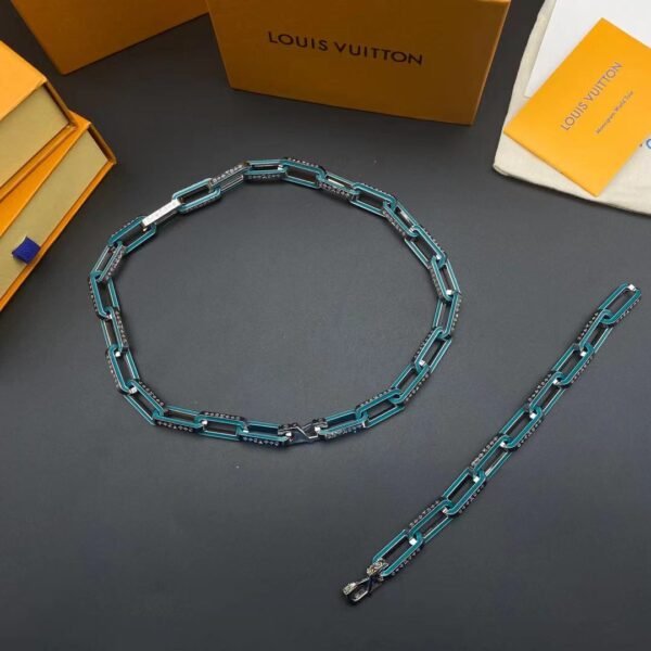 Louis Vuitton Bracelet & Cuban Necklace - Image 6