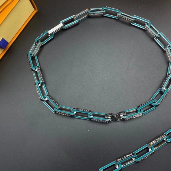 Louis Vuitton Bracelet & Cuban Necklace - Image 4