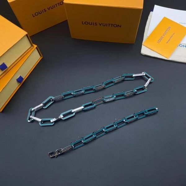 Louis Vuitton Bracelet & Cuban Necklace