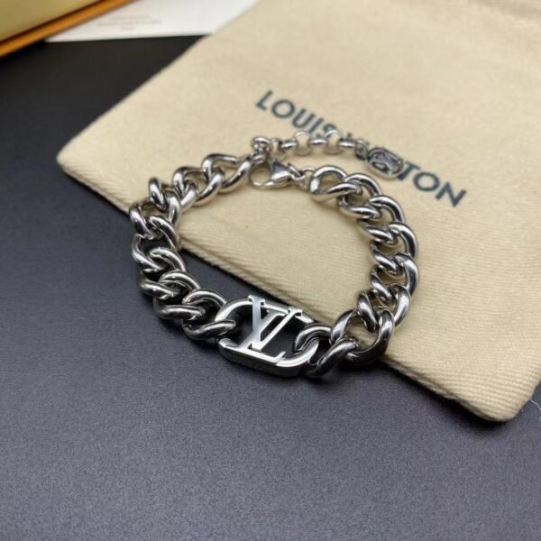 Louis Vuitton Bracelet & Cuban Necklace - Image 4