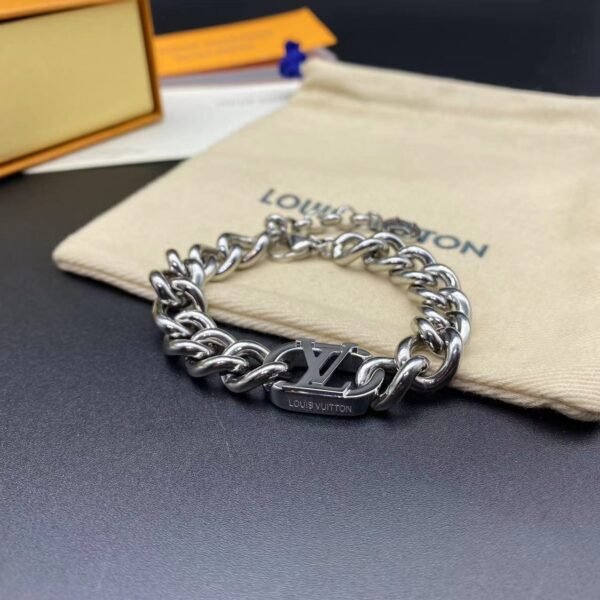 Louis Vuitton Bracelet & Cuban Necklace - Image 3