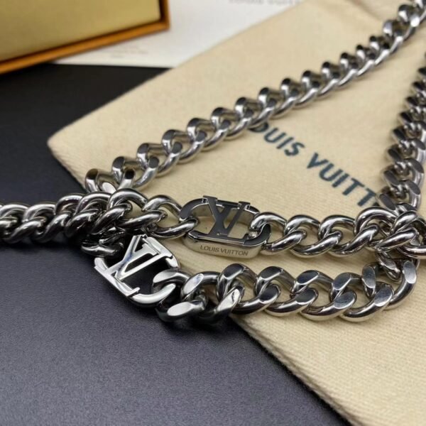 Louis Vuitton Bracelet & Cuban Necklace - Image 2