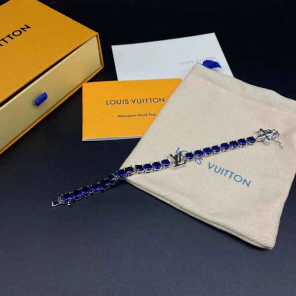 Louis Vuitton Bracelet (Silver & Gold & Blue) - Image 6