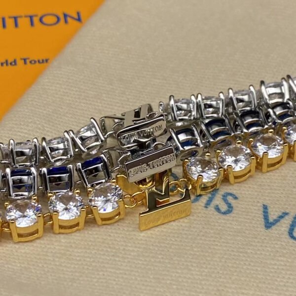 Louis Vuitton Bracelet (Silver & Gold & Blue) - Image 4