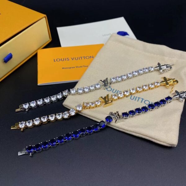 Louis Vuitton Bracelet (Silver & Gold & Blue) - Image 2