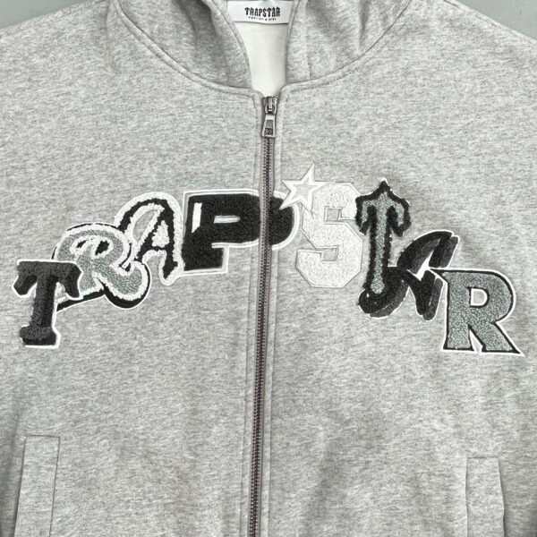 Trapstar Wildcard Chenille Hoodie Tracksuit Grey Monochrome - Image 4