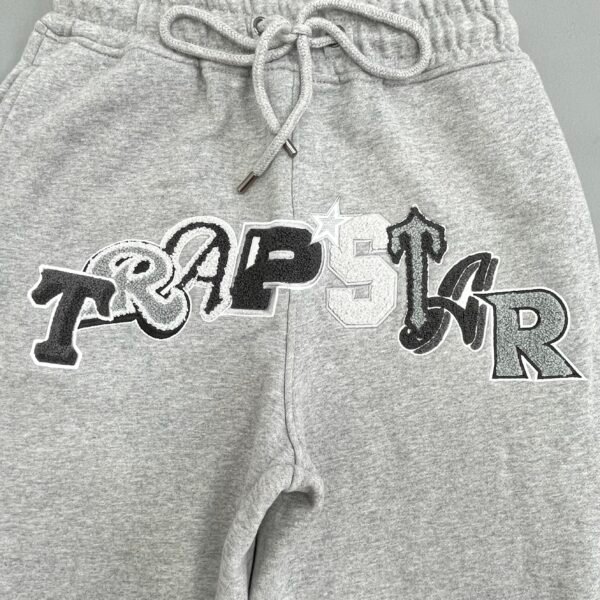 Trapstar Wildcard Chenille Hoodie Tracksuit Grey Monochrome - Image 5