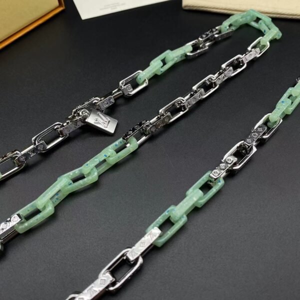 Louis Vuitton Bracelet & Cuban Necklacec - Image 3