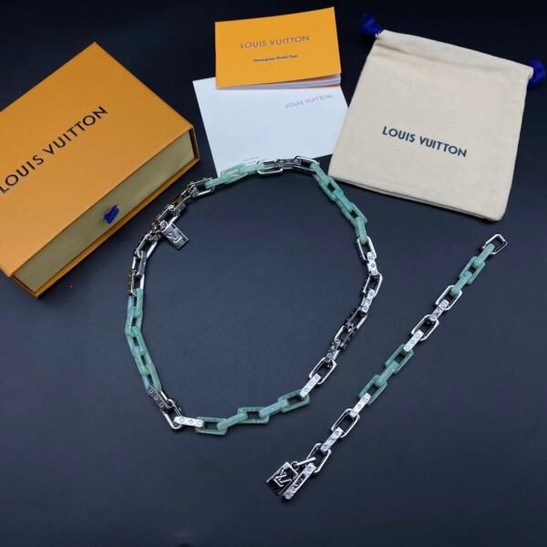 Louis Vuitton Bracelet & Cuban Necklacec